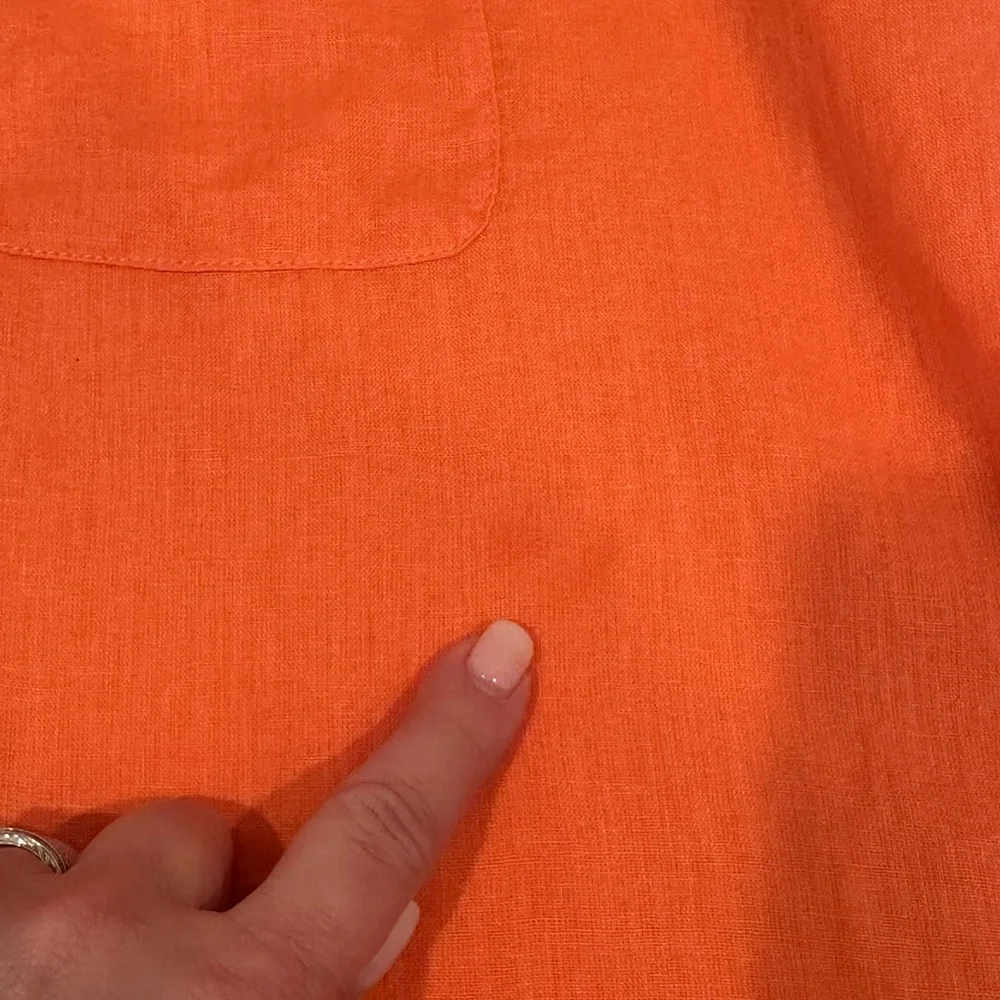 Sigrid Olsen Linen Blend Button-Down Shirt Tunic Top Roll Tab Sleeves Sz XL - Picture 5 of 11